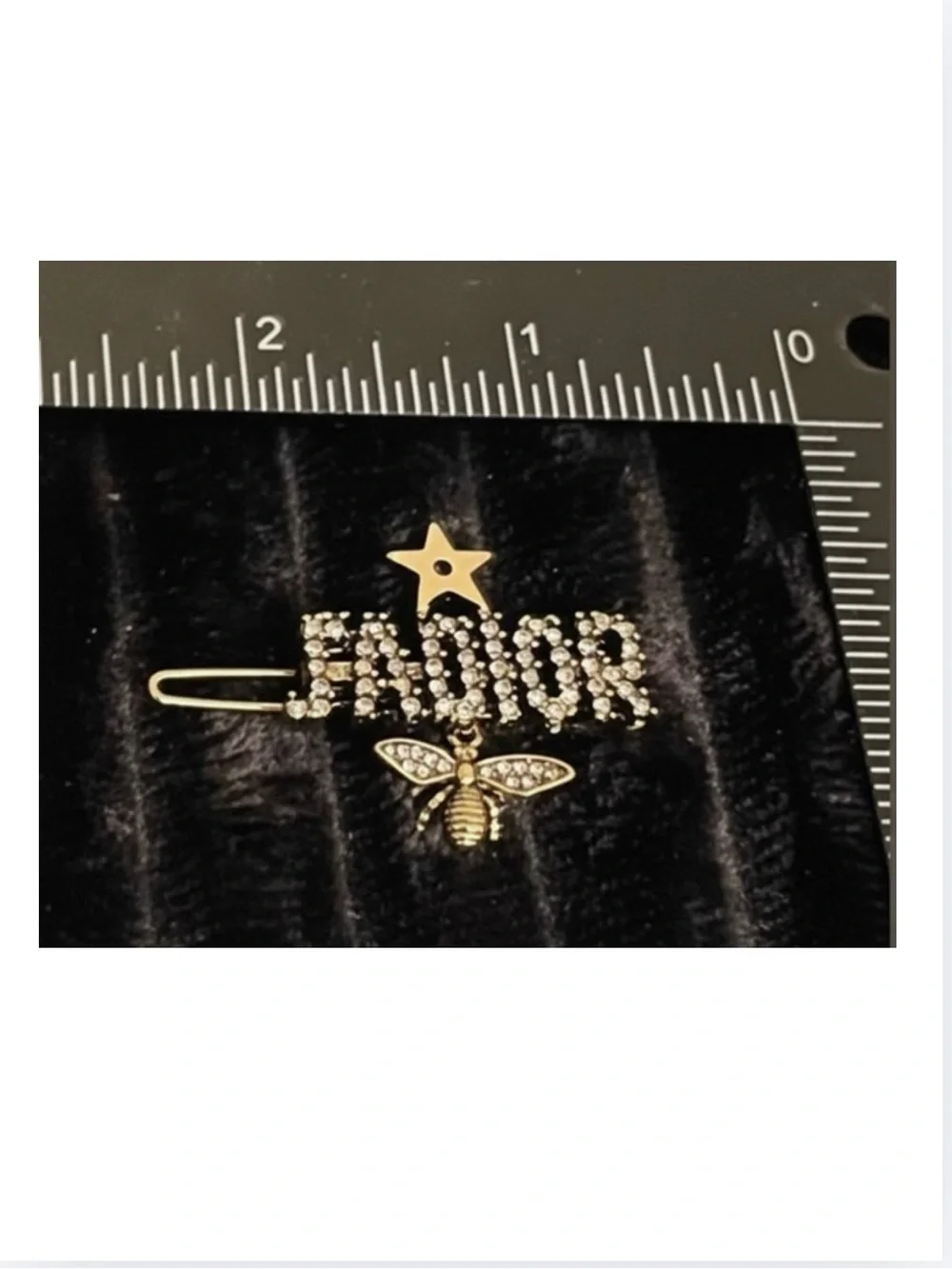 BARRETTE: Golden w/Embellished Rhinestone & Elegant Dangling Bee Hair Clip, NWOT